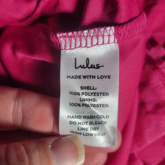 Lulus Angelic Approach Hot Pink Chiffon Ruffled Tie-Strap Mini Dress Size XS - Picture 6 of 8